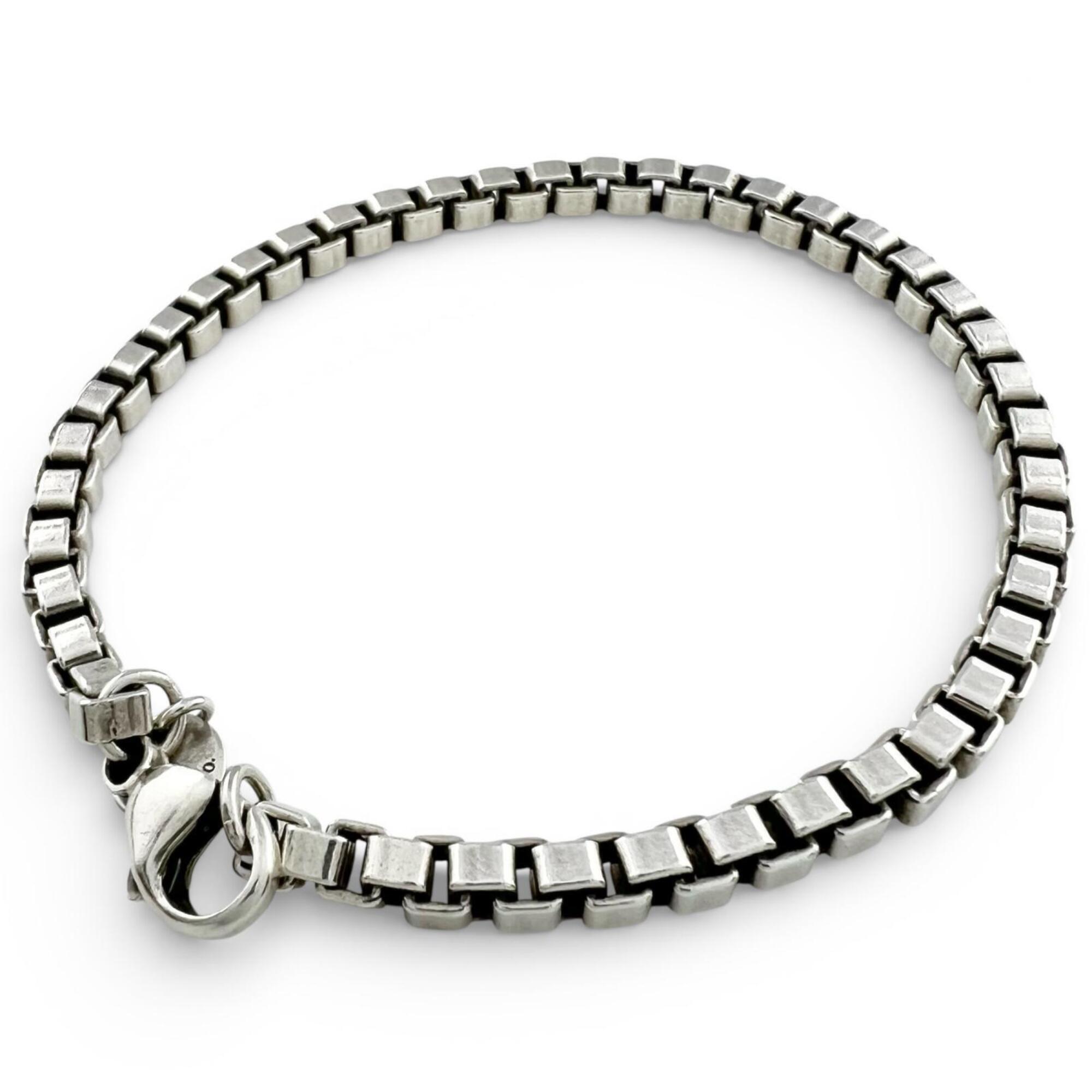 Tiffany&Co. Tiffany Venetian Bracelet, Ag925, 19cm Length, Silver, 15.7g, Men's.